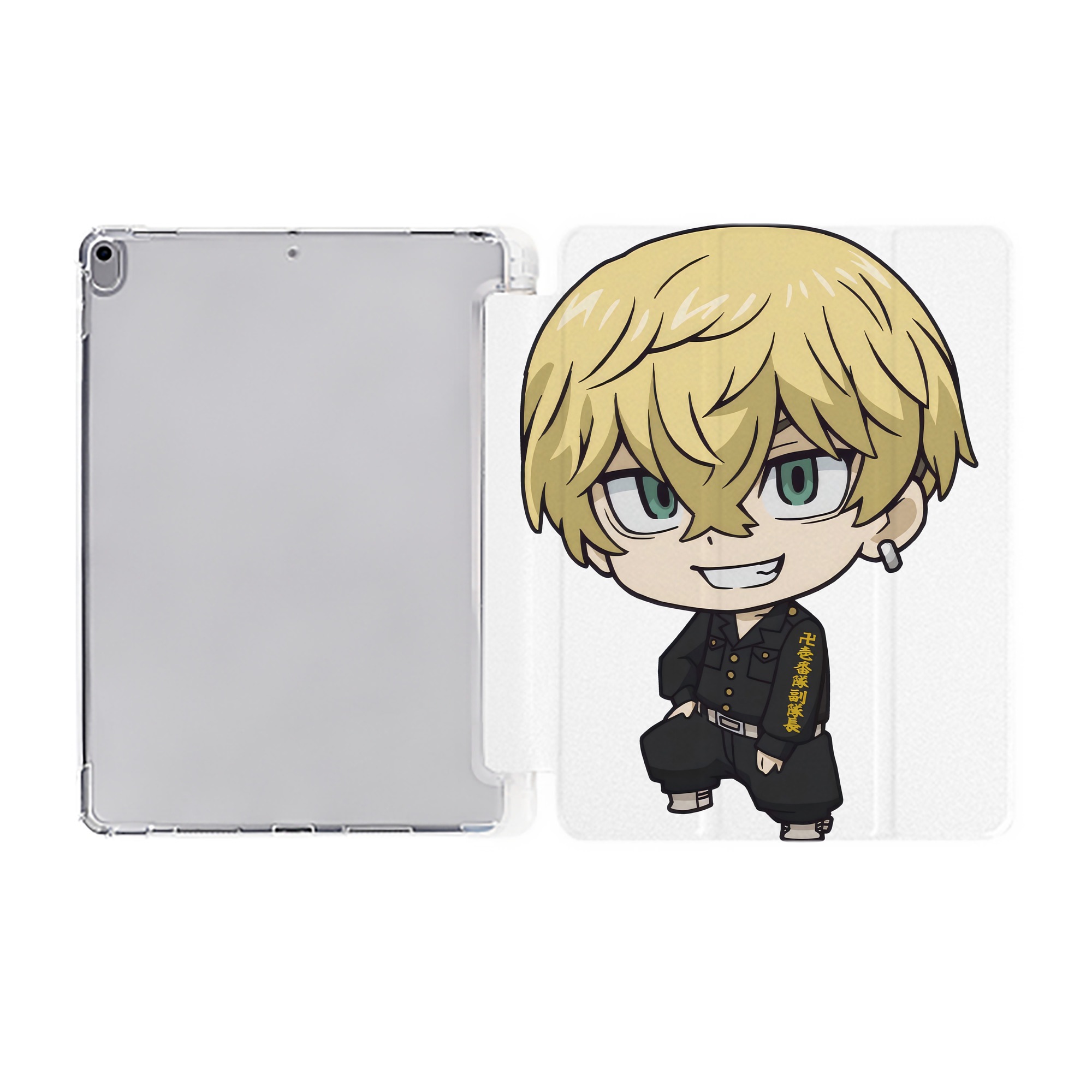 （画像用） 東京リベンジャーズ Tokyo Revengers IPad ケース ペン収納付き 三つ折りスタンド PUレザー×シリコン 対応機種9.5/10.5/10.9インチ